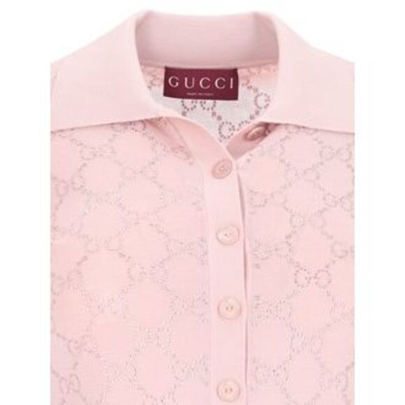 Gucci Women "Gg Crystal" Knit Polo Shirt - Picture 3 of 5